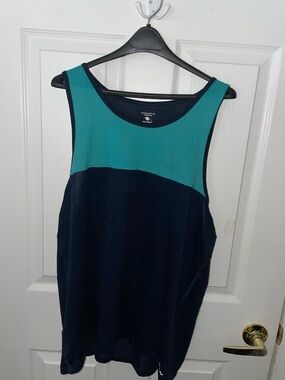 Athletic Works Teal and Navy Colorblock Athletic Tank